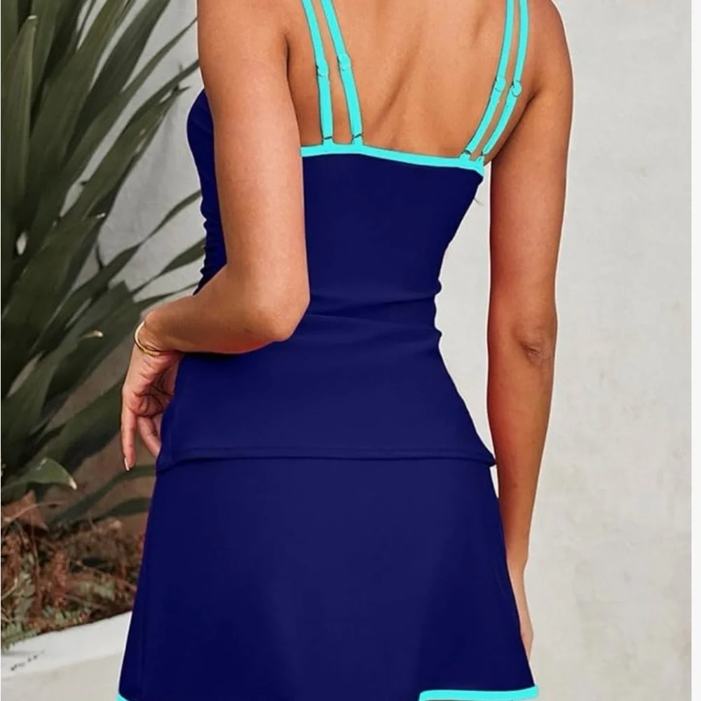 Elegant Navy and Aqua Bikini Set